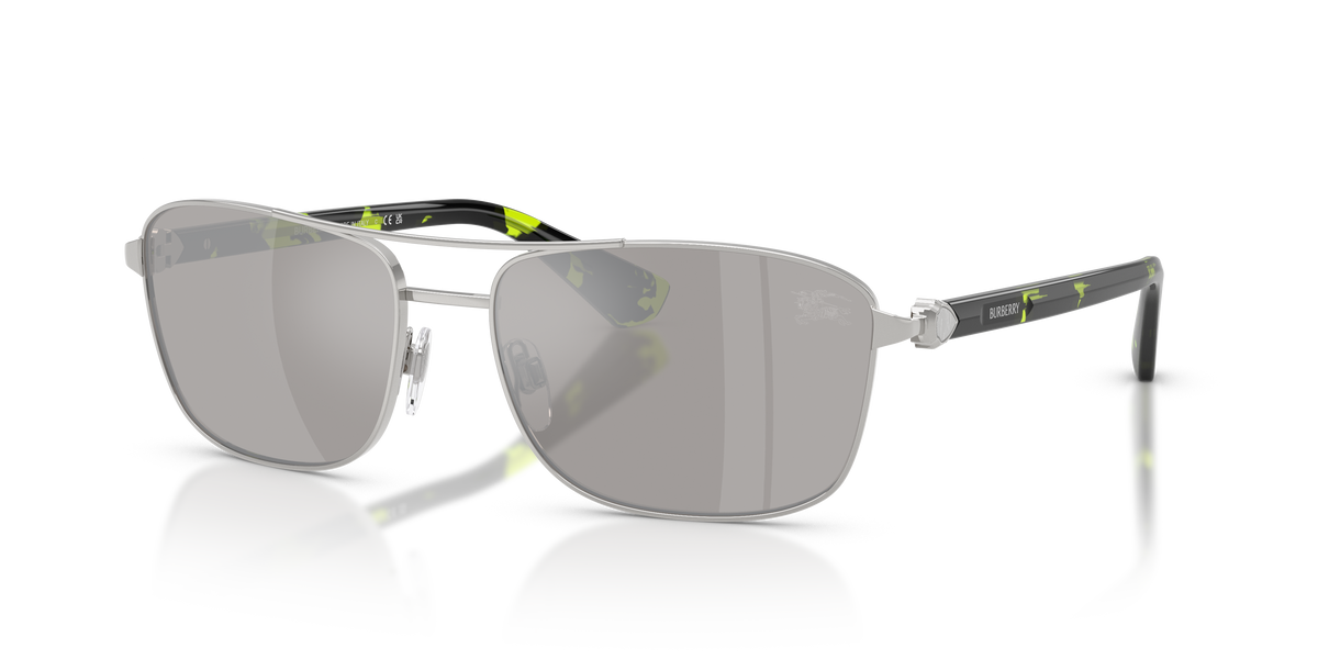 Burberry BE3163 Sunglasses in 10056G Silver / Light Grey Mirror Silver lens