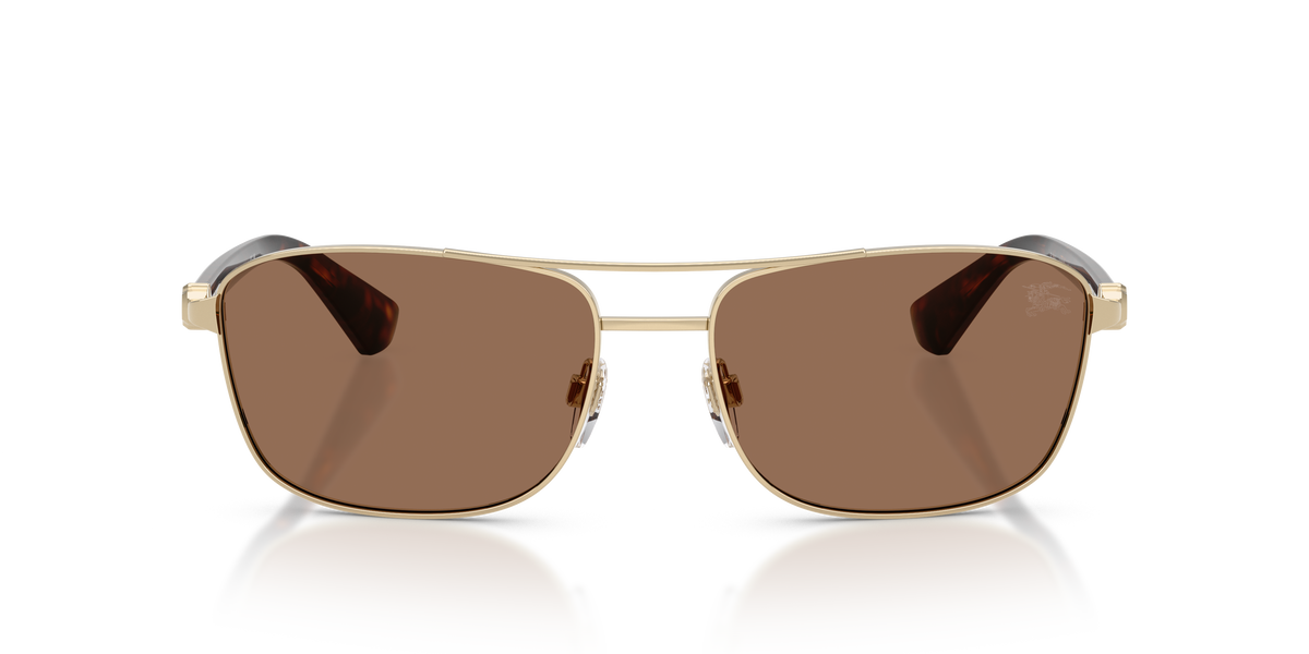 Burberry BE3163 Sunglasses in 110973 Light Gold / Dark Brown lens, front view