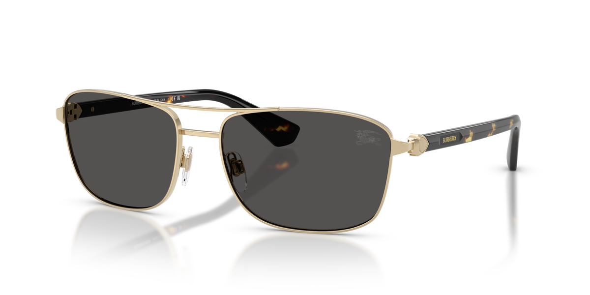Burberry BE3163 Sunglasses in 110987 Light Gold / Dark Grey lens