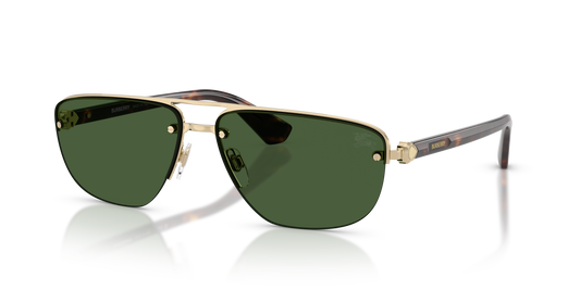 Burberry BE3164 Sunglasses in 110971 Light Gold / Dark Green lens