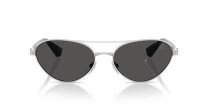 Burberry BE3165 Sunglasses in 100587 Silver / Dark Grey lens, front view