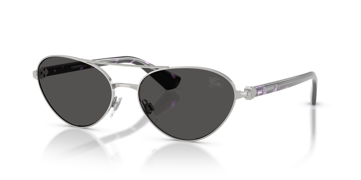 Burberry BE3165 Sunglasses in 100587 Silver / Dark Grey lens