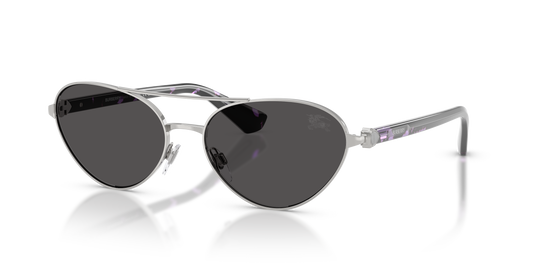 Burberry BE3165 Sunglasses in 100587 Silver / Dark Grey lens