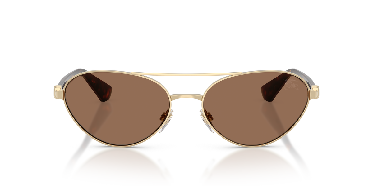 Burberry BE3165 Sunglasses in 110973 Light Gold / Dark Brown lens, front view