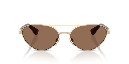 Burberry BE3165 Sunglasses in 110973 Light Gold / Dark Brown lens, front view