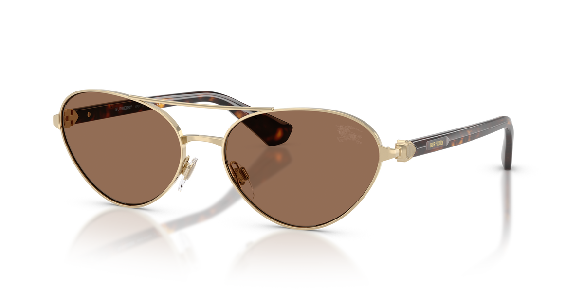 Burberry BE3165 Sunglasses in 110973 Light Gold / Dark Brown lens