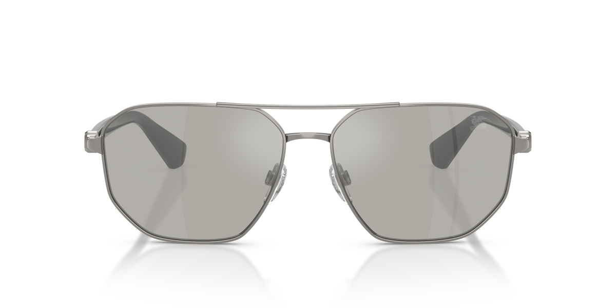 Burberry BE3166 Sunglasses in 10036G Gunmetal / Light Grey Mirror Silver lens, front view
