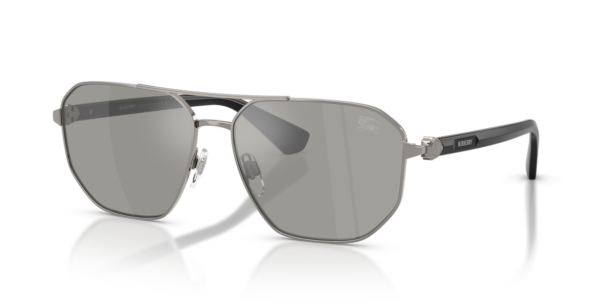 Burberry BE3166 Sunglasses in 10036G Gunmetal / Light Grey Mirror Silver lens