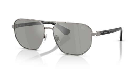 Burberry BE3166 Sunglasses in 10036G Gunmetal / Light Grey Mirror Silver lens
