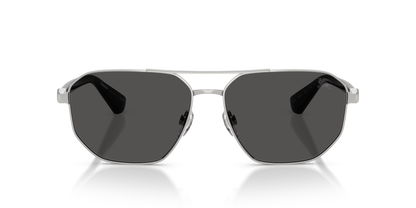 Burberry BE3166 Sunglasses in 100587 Silver / Dark Grey lens, front view