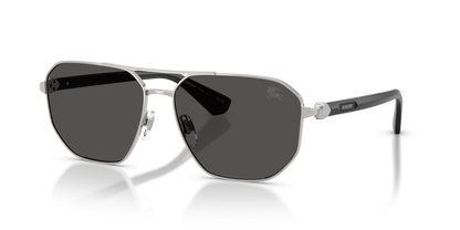 Burberry BE3166 Sunglasses in 100587 Silver / Dark Grey lens