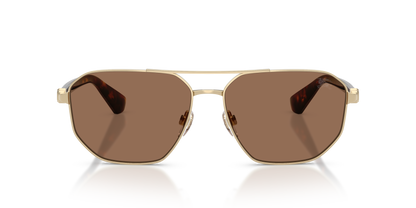 Burberry BE3166 Sunglasses in 110973 Light Gold / Dark Brown lens, front view