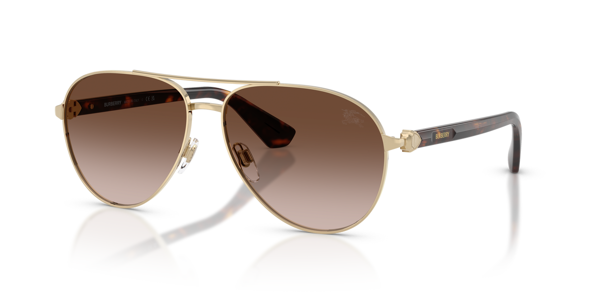 Burberry BE3167 Sunglasses in 110913 Light Gold / Brown Gradient lens
