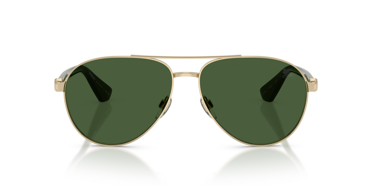 Burberry BE3167 Sunglasses in 110971 Light Gold / Dark Green lens, front view