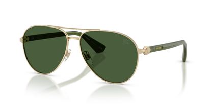 Burberry BE3167 Sunglasses in 110971 Light Gold / Dark Green lens