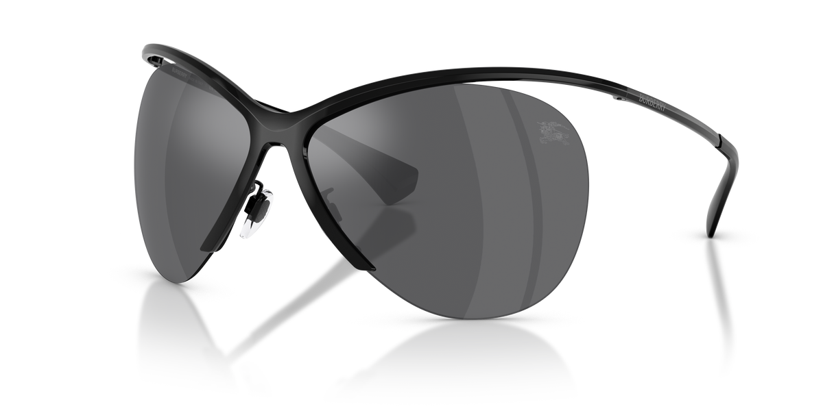 Burberry BE3168 Sunglasses in 10016G Black / Grey Mirror Silver lens