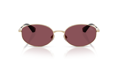 Burberry BE3169 Sunglasses in 11095Q Light Gold / Purple Polarized lens, front view