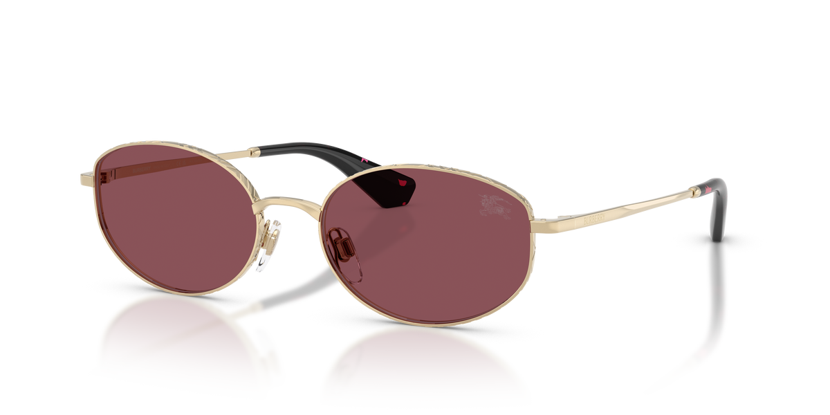 Burberry BE3169 Sunglasses in 11095Q Light Gold / Purple Polarized lens