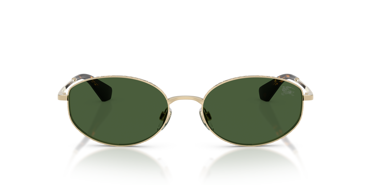 Burberry BE3169 Sunglasses in 110971 Light Gold / Dark Green lens, front view