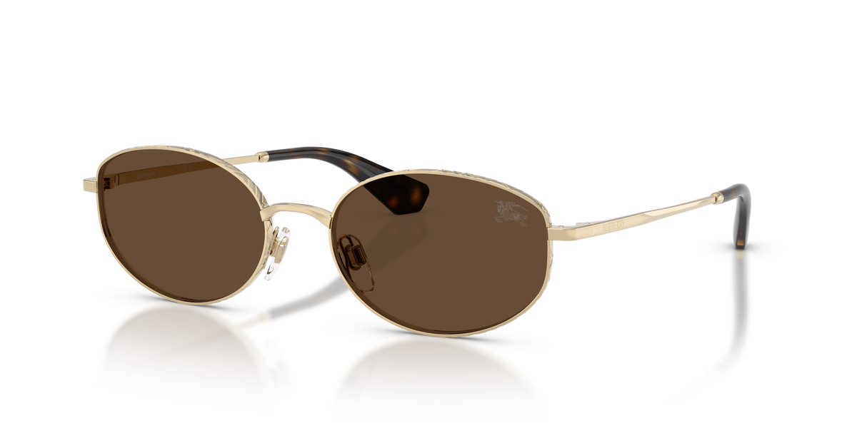 Burberry BE3169 Sunglasses in 110973 Light Gold / Dark Brown lens