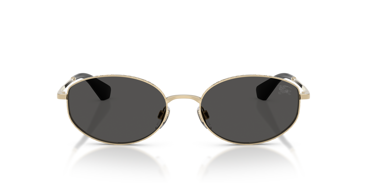 Burberry BE3169 Sunglasses in 110987 Light Gold / Dark Grey lens, front view