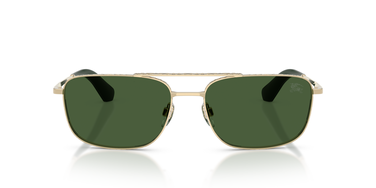 Burberry BE3170 Sunglasses in 110971 Light Gold / Dark Green lens, front view