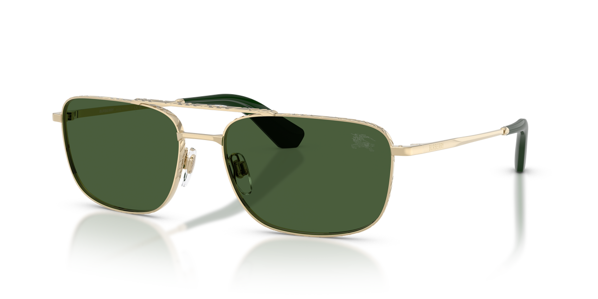 Burberry BE3170 Sunglasses in 110971 Light Gold / Dark Green lens