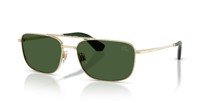 Burberry BE3170 Sunglasses in 110971 Light Gold / Dark Green lens