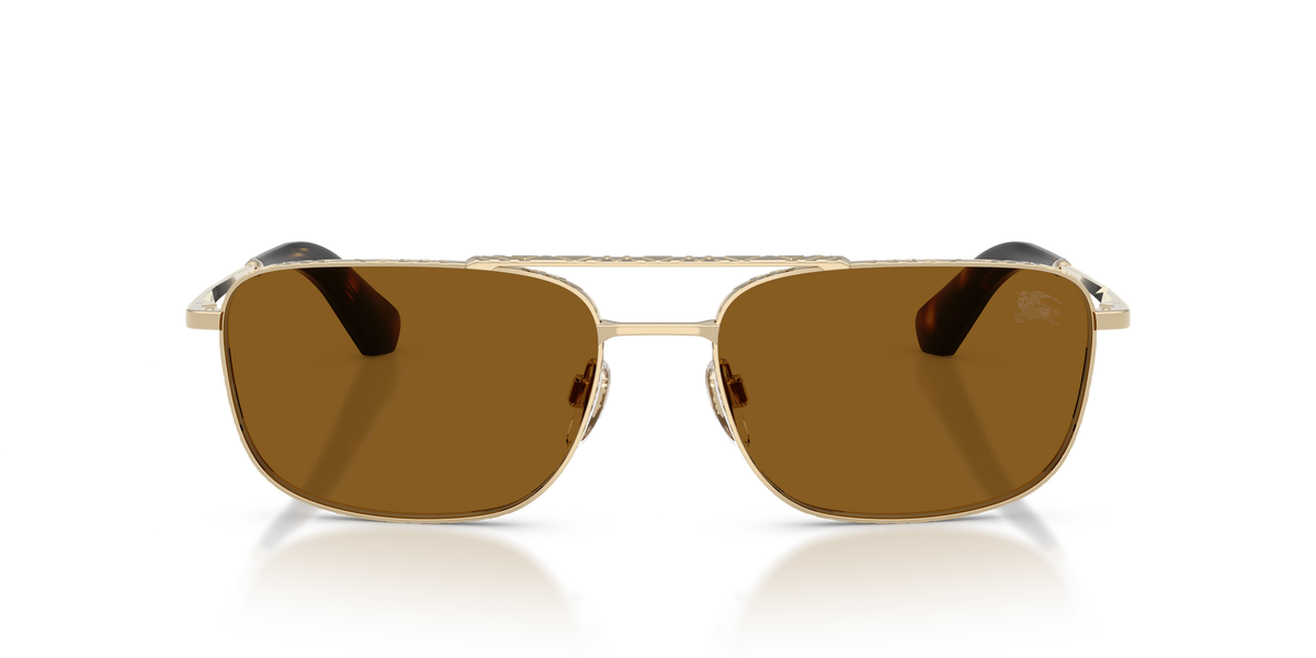 Burberry BE3170 Sunglasses in 110983 Light Gold / Polarized Brown lens, front view