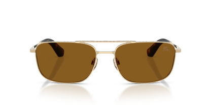 Burberry BE3170 Sunglasses in 110983 Light Gold / Polarized Brown lens, front view