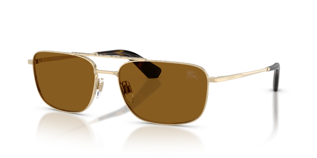 Burberry BE3170 Sunglasses in 110983 Light Gold / Polarized Brown lens