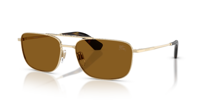 Burberry BE3170 Sunglasses in 110983 Light Gold / Polarized Brown lens