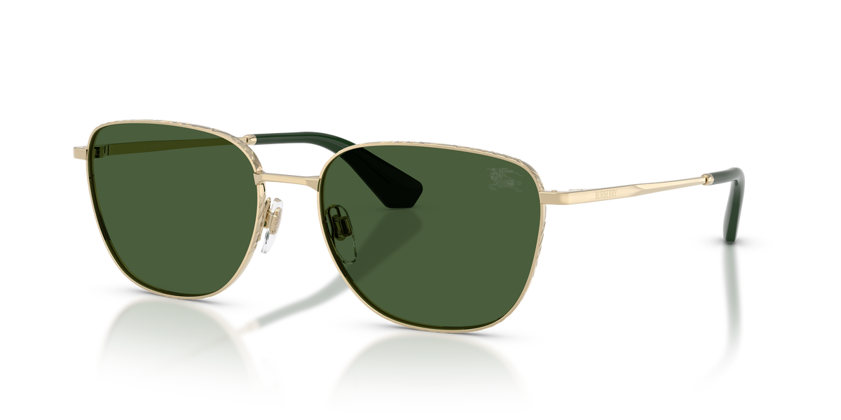 Burberry BE3171 Sunglasses in 110971 Light Gold / Dark Green lens