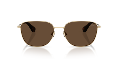Burberry BE3171 Sunglasses in 110973 Light Gold / Dark Brown lens, front view