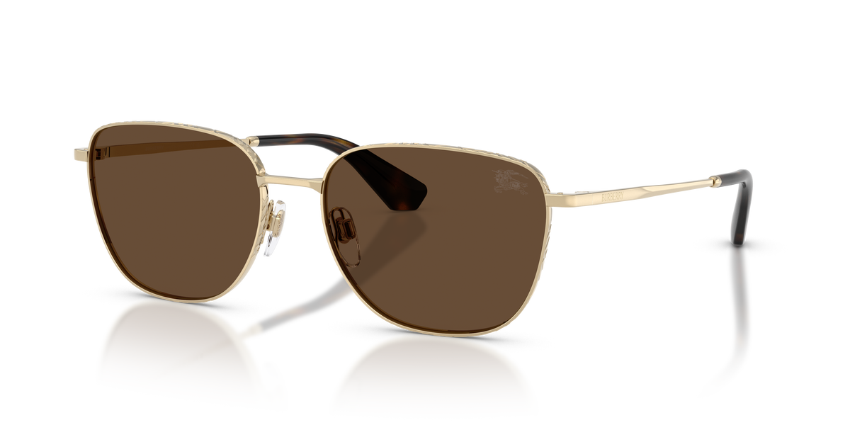 Burberry BE3171 Sunglasses in 110973 Light Gold / Dark Brown lens
