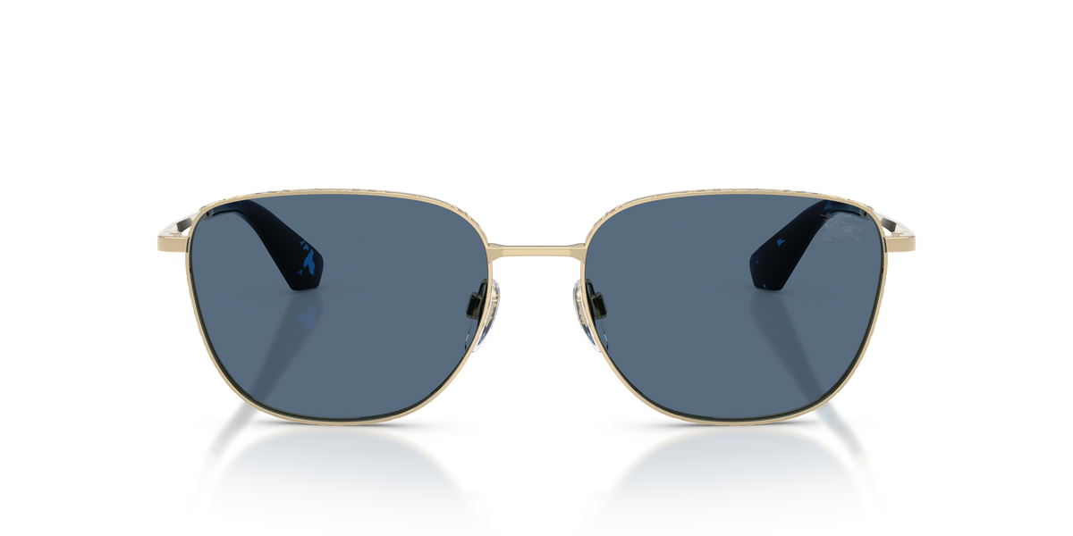 Burberry BE3171 Sunglasses in 110980 Oro Chiaro / Blue lens, front view
