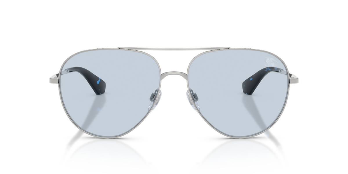 Burberry BE3172 Sunglasses in 100572 Silver / Azure lens, front view