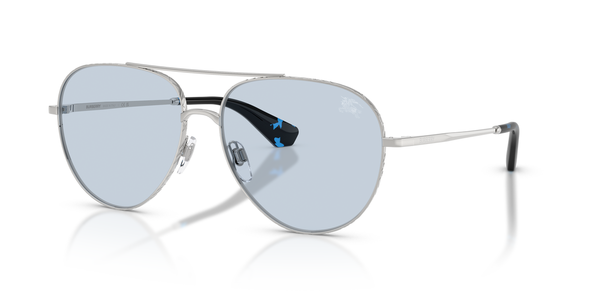 Burberry BE3172 Sunglasses in 100572 Silver / Azure lens