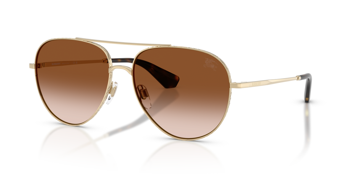 Burberry BE3172 Sunglasses in 110913 Light Gold / Brown Gradient lens