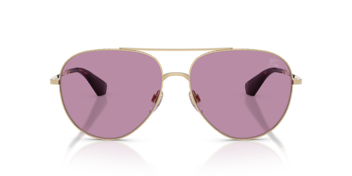 Burberry BE3172 Sunglasses in 110969 Light Gold / Dark Violet lens, front view