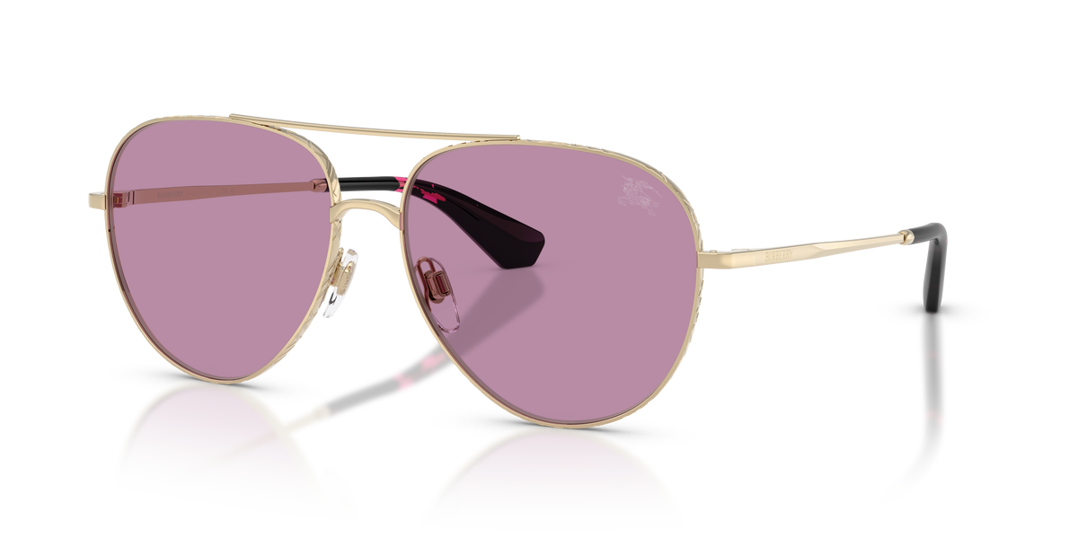 Burberry BE3172 Sunglasses in 110969 Light Gold / Dark Violet lens