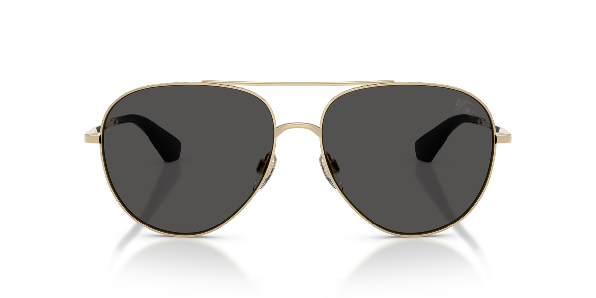 Burberry BE3172 Sunglasses in 110987 Light Gold / Dark Grey lens, front view