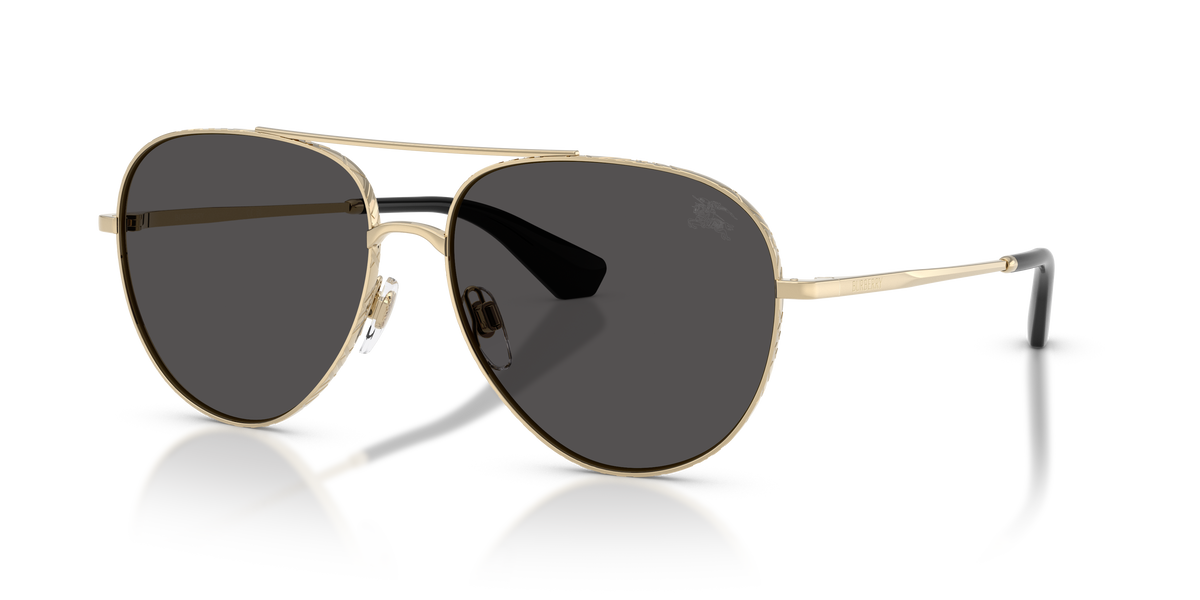 Burberry BE3172 Sunglasses in 110987 Light Gold / Dark Grey lens