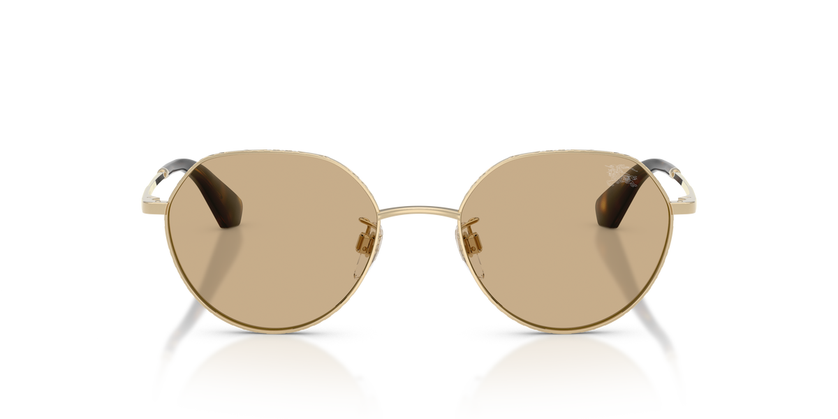 Burberry BE3173D Sunglasses in 110973 Light Gold / Dark Brown lens, front view
