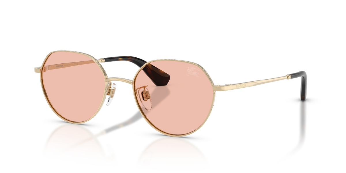 Burberry BE3173D Sunglasses in 110984 Light Gold / Dark Pink lens
