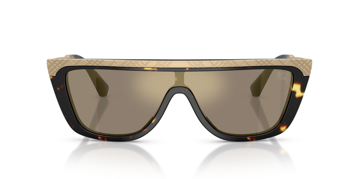Burberry BE3174 Sunglasses in 13595A Yellow Havana / Light Brown Mirror Gold lens, front view