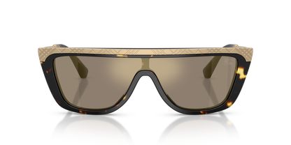 Burberry BE3174 Sunglasses in 13595A Yellow Havana / Light Brown Mirror Gold lens, front view