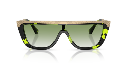 Burberry BE3174 Sunglasses in 13598E Green Havana / Clear Gradient Green lens, front view
