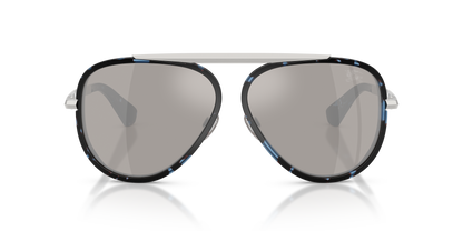 Burberry BE3176 Sunglasses in 10056G Blue Havana / Light Grey Mirror Silver lens, front view