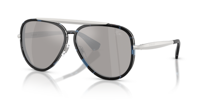 Burberry BE3176 Sunglasses in 10056G Blue Havana / Light Grey Mirror Silver lens